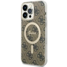 Чохол Guess 4G для iPhone 14 Pro Max Brown with MagSafe (GUHMP14XH4STW)