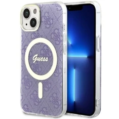 Чохол Guess 4G для iPhone 14 | 13 Purple with MagSafe (GUHMP14SH4STU)