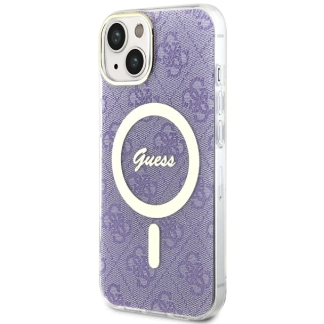 Чохол Guess 4G для iPhone 14 | 13 Purple with MagSafe (GUHMP14SH4STU)