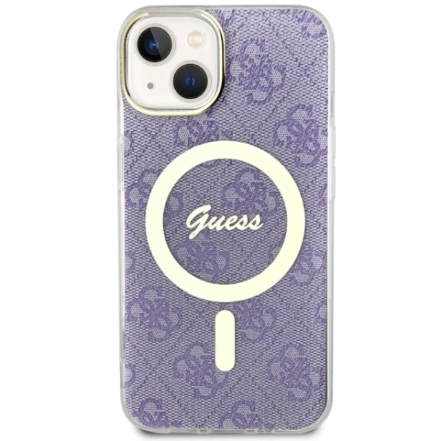 Чохол Guess 4G для iPhone 14 | 13 Purple with MagSafe (GUHMP14SH4STU)