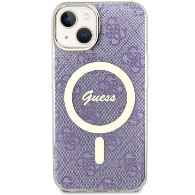 Чехол Guess 4G для iPhone 14 Plus Purple with MagSafe (GUHMP14MH4STU)