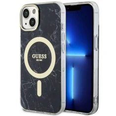 Чохол Guess Marble для iPhone 14 Plus Black with MagSafe (GUHMP14MPCUMAK)