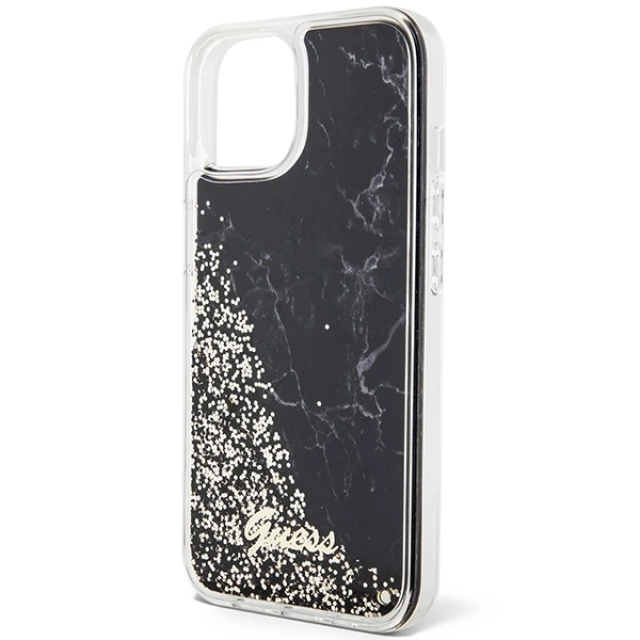 Чехол Guess Liquid Glitter Marble для iPhone 14 | 13 Black (GUHCP14SLCSGSGK)