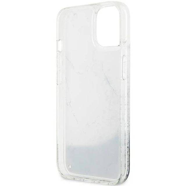 Чохол Guess Liquid Glitter Marble для iPhone 14 | 13 White (GUHCP14XLCSGSGK)