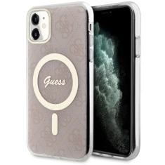 Чохол Guess 4G для iPhone 11 Pink with MagSafe (GUHMN61H4STP)