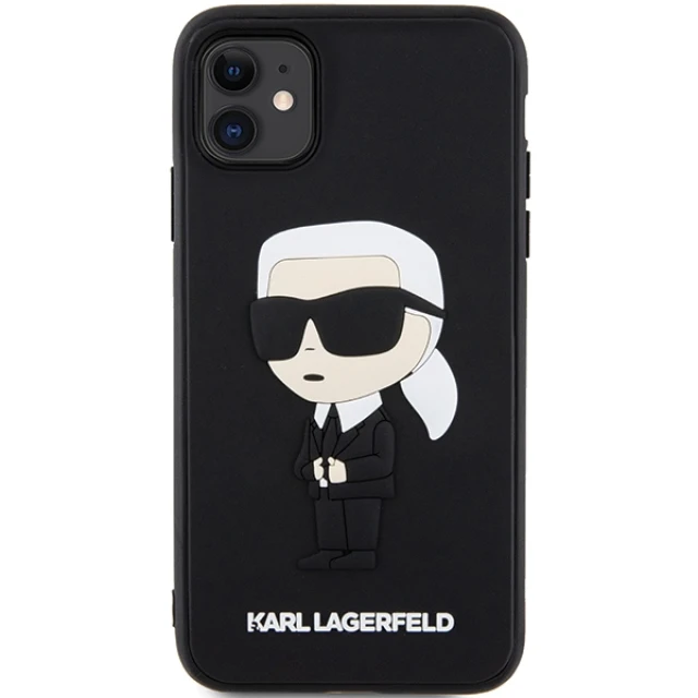 Чохол Karl Lagerfeld 3D Rubber Ikonik для iPhone 11 | XR Black (KLHCN613DRKINK)