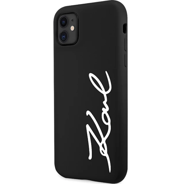 Чохол Karl Lagerfeld Silicone Signature для iPhone 11 | XR Black (KLHCN61SKSVGK)
