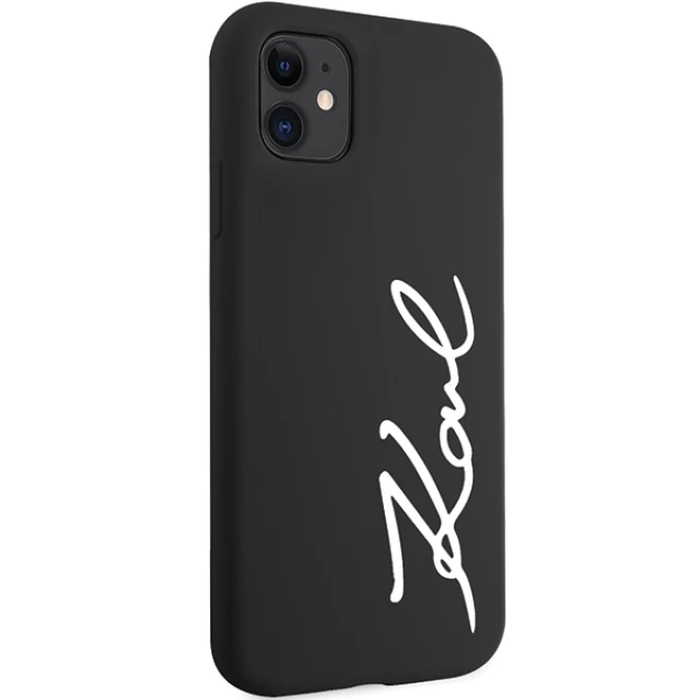 Чохол Karl Lagerfeld Silicone Signature для iPhone 11 | XR Black (KLHCN61SKSVGK)