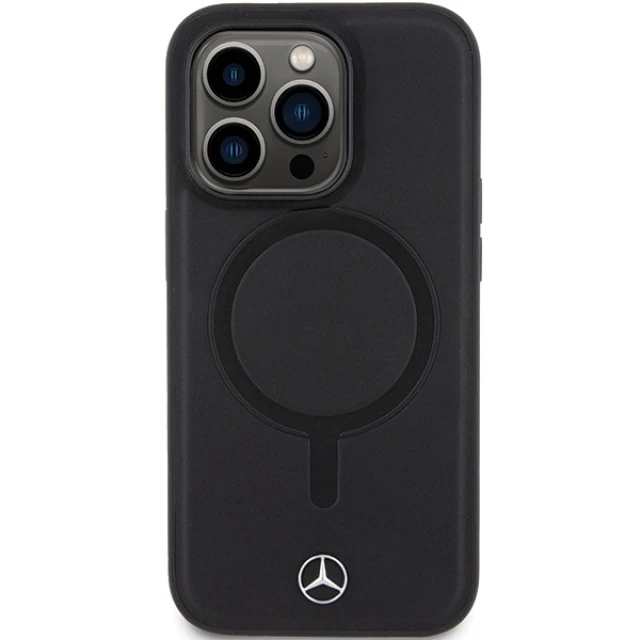 Чохол Mercedes Plain Smooth Leather для iPhone 14 Pro Black with MagSafe (MEHMP14L23RCMK)