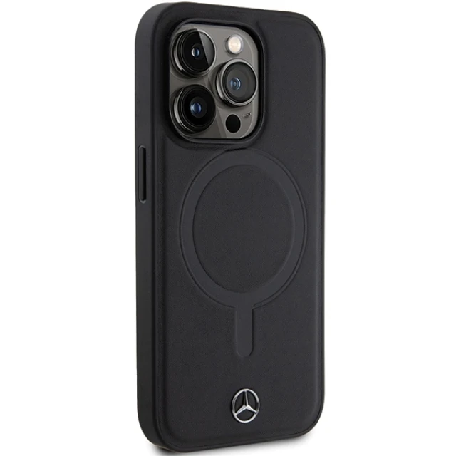 Чохол Mercedes Plain Smooth Leather для iPhone 14 Pro Black with MagSafe (MEHMP14L23RCMK)