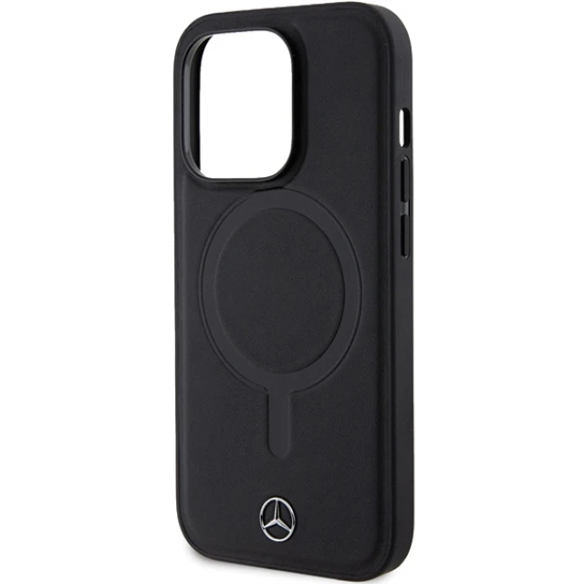 Чохол Mercedes Plain Smooth Leather для iPhone 14 Pro Black with MagSafe (MEHMP14L23RCMK)