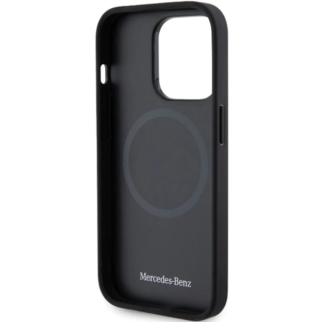 Чохол Mercedes Plain Smooth Leather для iPhone 14 Pro Black with MagSafe (MEHMP14L23RCMK)