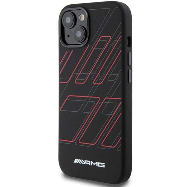 Чохол Mercedes Silicone Large Rhombuses Pattern для iPhone 15 | 14 | 13 Black with MagSafe (AMHMP15S23SSPK)