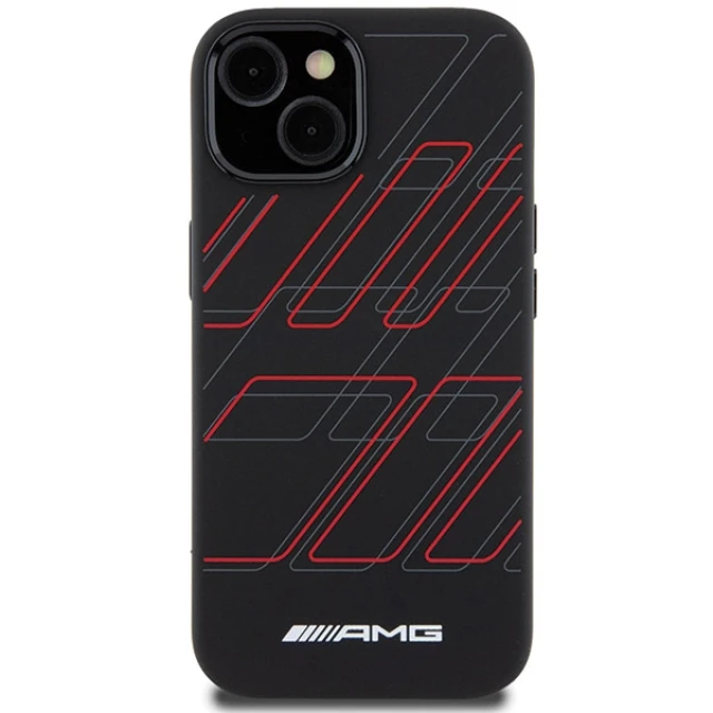 Чохол Mercedes Silicone Large Rhombuses Pattern для iPhone 15 | 14 | 13 Black with MagSafe (AMHMP15S23SSPK)