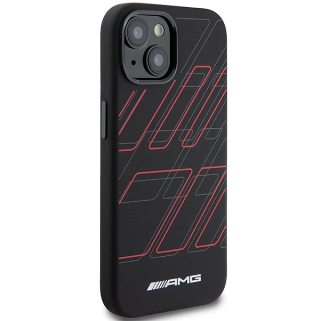Чохол Mercedes Silicone Large Rhombuses Pattern для iPhone 15 Plus | 14 Plus Black with MagSafe (AMHMP15M23SSPK)