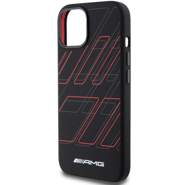 Чохол Mercedes Silicone Large Rhombuses Pattern для iPhone 15 Plus | 14 Plus Black with MagSafe (AMHMP15M23SSPK)
