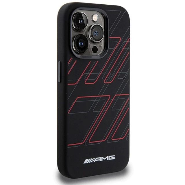 Чохол Mercedes Silicone Large Rhombuses Pattern для iPhone 15 Pro Black with MagSafe (AMHMP15L23SSPK)