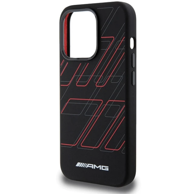 Чохол Mercedes Silicone Large Rhombuses Pattern для iPhone 15 Pro Black with MagSafe (AMHMP15L23SSPK)