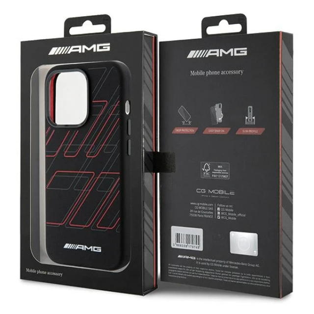 Чохол Mercedes Silicone Large Rhombuses Pattern для iPhone 15 Pro Black with MagSafe (AMHMP15L23SSPK)