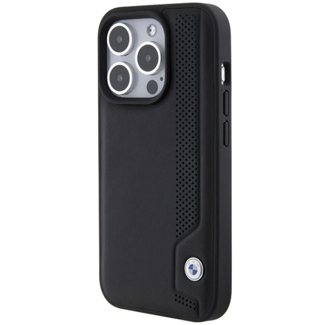 Чехол BMW Leather Blue Dots для iPhone 15 Pro Max Black (BMHCP15X22RBDK)