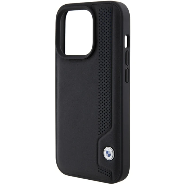 Чехол BMW Leather Blue Dots для iPhone 15 Pro Max Black (BMHCP15X22RBDK)