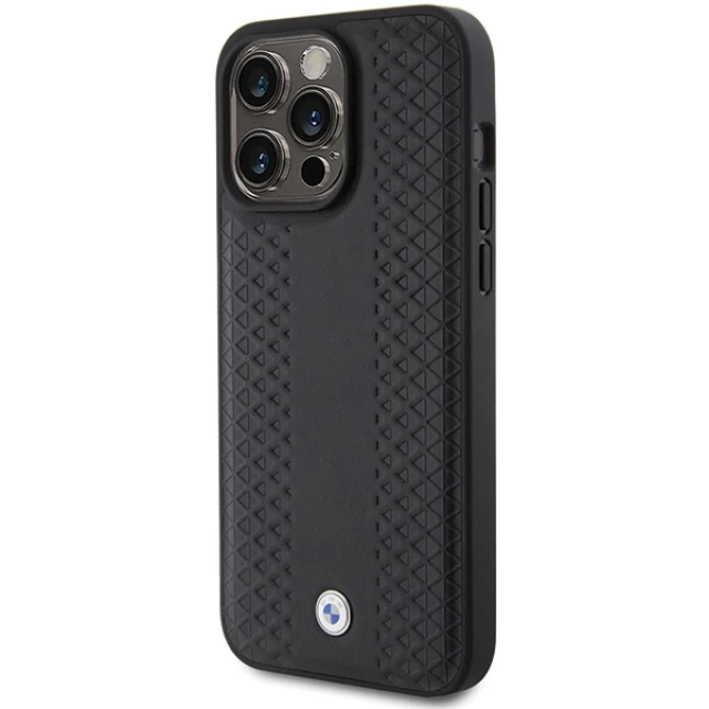 Чохол BMW Leather Diamond Pattern для iPhone 15 Pro Max Black (BMHCP15X22RFGK)