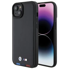 Чохол BMW Leather Stamp Tricolor для iPhone 15 Plus Black (BMHCP15M22PTDK)