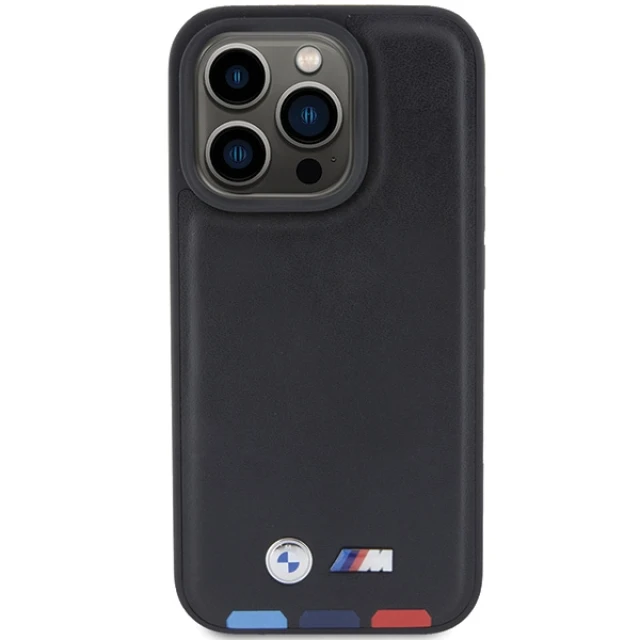 Чохол BMW Leather Stamp Tricolor для iPhone 15 Pro Black (BMHCP15L22PTDK)