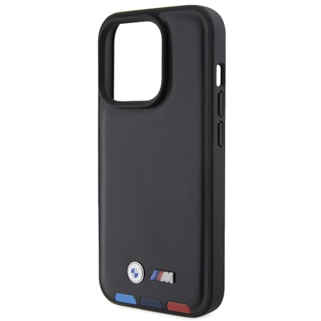 Чохол BMW Leather Stamp Tricolor для iPhone 15 Pro Black (BMHCP15L22PTDK)