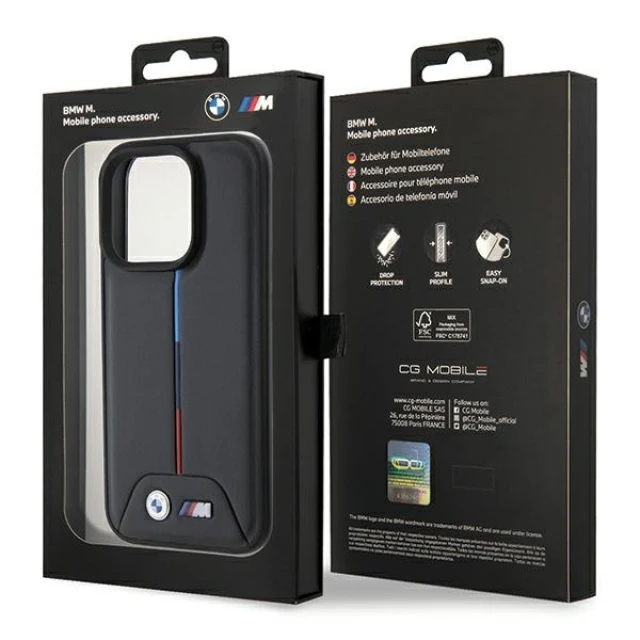 Чохол BMW Quilted Tricolor для iPhone 15 Pro Black (BMHCP15L22PVTK)