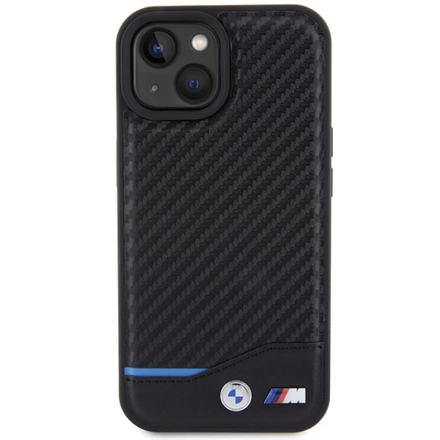 Чохол BMW Leather Carbon для iPhone 15 Black (BMHCP15S22NBCK)