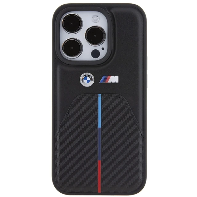 Чехол BMW Stamped Tricolor Stripe для iPhone 15 Pro Black (BMHCP15L22NSTB)