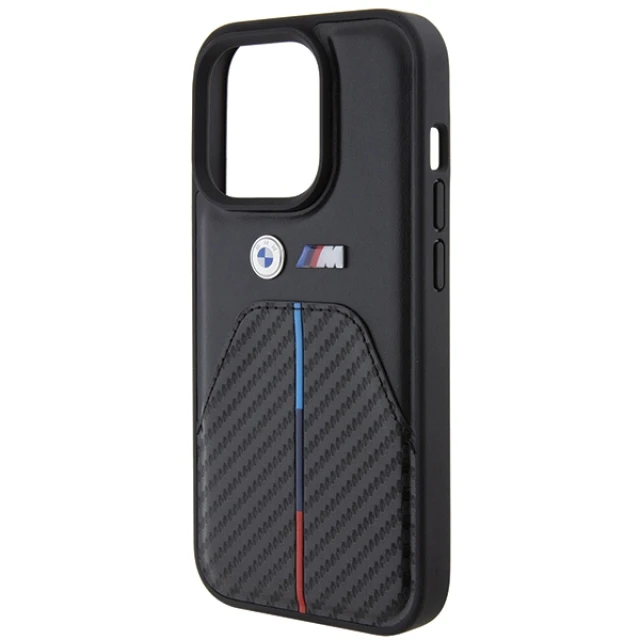 Чехол BMW Stamped Tricolor Stripe для iPhone 15 Pro Black (BMHCP15L22NSTB)