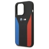 Чохол BMW Silicone Blue and Red Stripes M Collection для iPhone 15 Pro Max Black (BMHCP15X22SCSK)