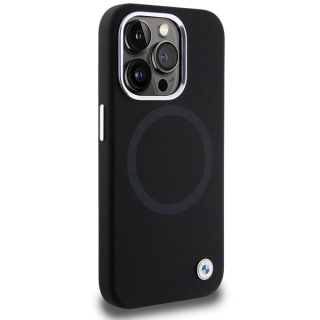 Чохол BMW Signature Liquid Silicone для iPhone 15 Pro Max Black with MagSafe (BMHMP15XSILBK2)