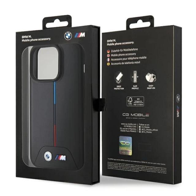 Чохол BMW Quilted Tricolor для iPhone 15 Pro Black with MagSafe (BMHMP15L22PVTK)