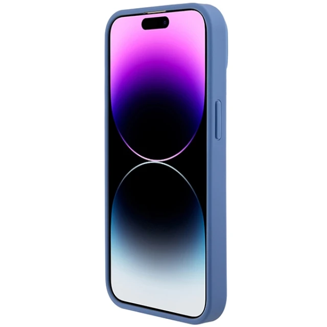 Чохол Guess Leather 4G Triangle Strass для iPhone 15 Blue (GUHCP15SP4TDPB)