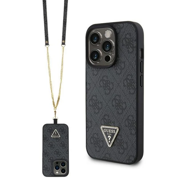 Чохол Guess Crossbody 4G Metal Logo для iPhone 15 Pro Max Black (GUHCP15XP4TDSCPK)