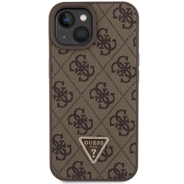 Чохол Guess Crossbody 4G Metal Logo для iPhone 15 Plus Brown (GUHCP15MP4TDSCPW)