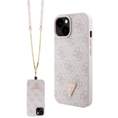Чехол Guess Crossbody 4G Metal Logo для iPhone 15 Plus Pink (GUHCP15MP4TDSCPP)