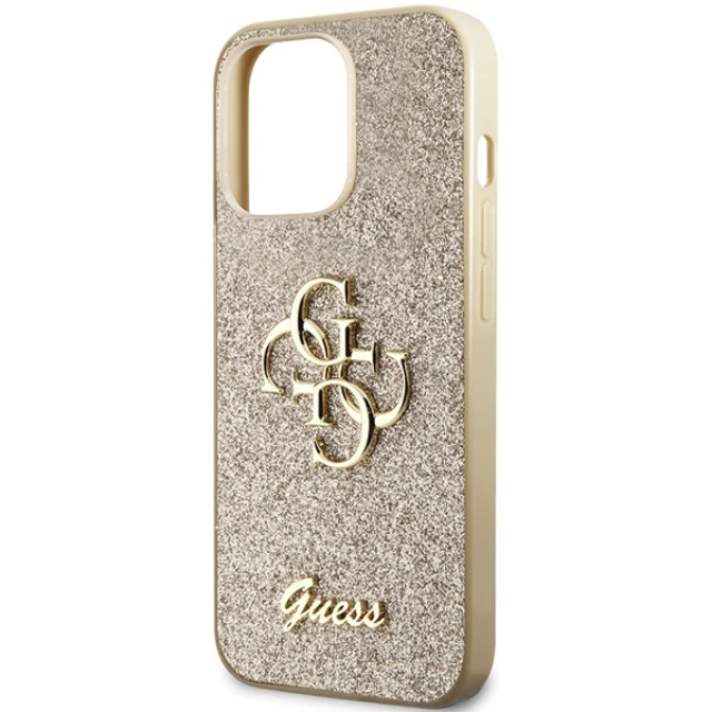 Чохол Guess Glitter Script Big 4G для iPhone 13 Pro Gold (GUHCP13LHG4SGD)