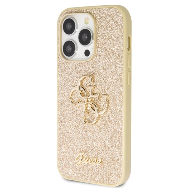 Чохол Guess Glitter Script Big 4G для iPhone 14 Pro Gold (GUHCP14LHG4SGD)