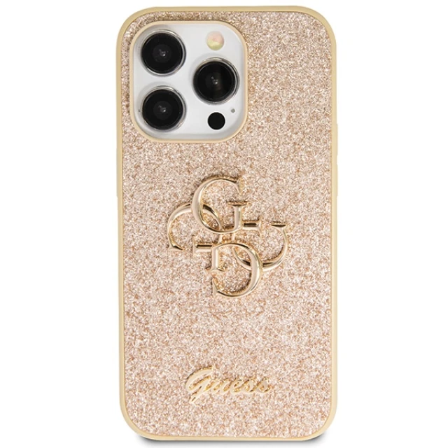 Чохол Guess Glitter Script Big 4G для iPhone 14 Pro Gold (GUHCP14LHG4SGD)