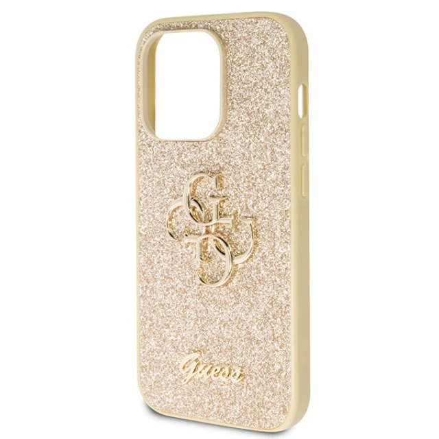 Чохол Guess Glitter Script Big 4G для iPhone 14 Pro Gold (GUHCP14LHG4SGD)