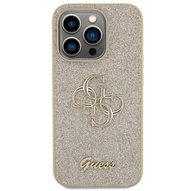 Чохол Guess Glitter Script Big 4G для iPhone 15 Pro Max Gold (GUHCP15XHG4SGD)
