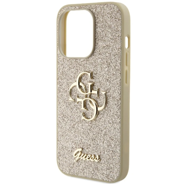Чохол Guess Glitter Script Big 4G для iPhone 15 Pro Max Gold (GUHCP15XHG4SGD)