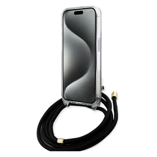 Чохол Guess Crossbody Cord 4G Print для iPhone 15 Pro Black (GUHCP15LHC4SEK)