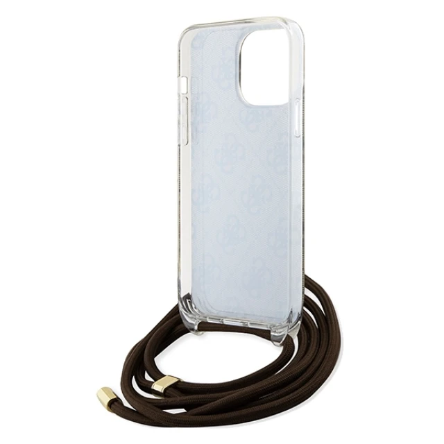 Чохол Guess Crossbody Cord 4G Print для iPhone 15 Pro Max Brown (GUHCP15XHC4SEW)