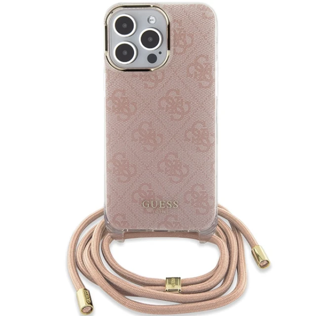Чохол Guess Crossbody Cord 4G Print для iPhone 15 Pro Pink (GUHCP15LHC4SEP)