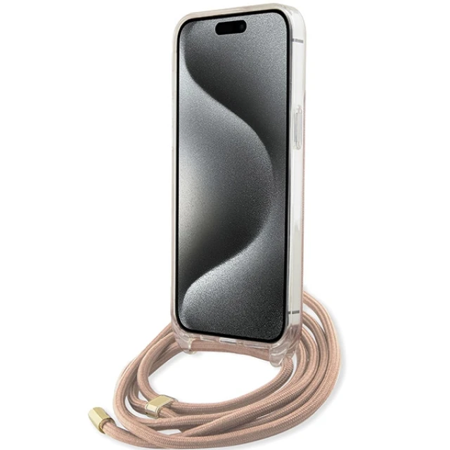 Чохол Guess Crossbody Cord 4G Print для iPhone 15 Pro Max Pink (GUHCP15XHC4SEP)